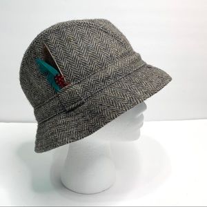 Vintage Gala Forest Tweed Wool Hat